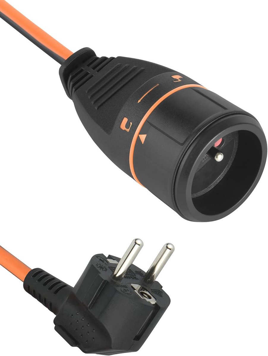 Verlengkabel 40 m met vergrendelingssysteem - Zwart/Oranje, 3 G 1,5 mm
