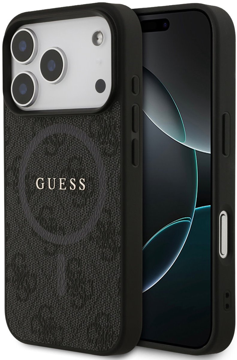 Guess Back Cover Case - iPhone 17 Pro - Zwart - MagSafe-compatibel - Schokabsorberend