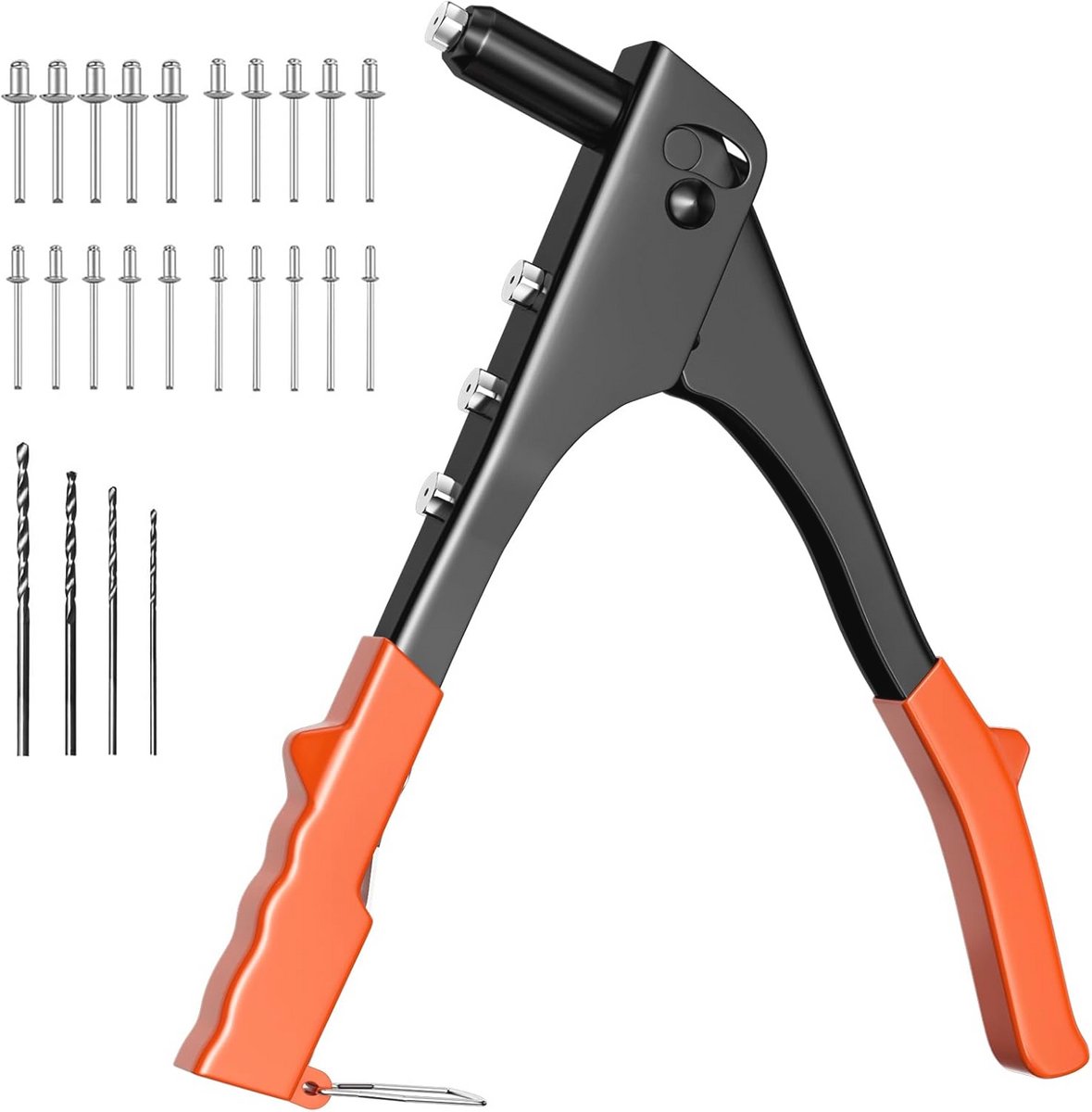 Handmatige Klinkmachine - Klinkpistool Set - Metaal Bevestigen - Inclusief 200 Klinknagels - 25 cm Lengte - Zwart