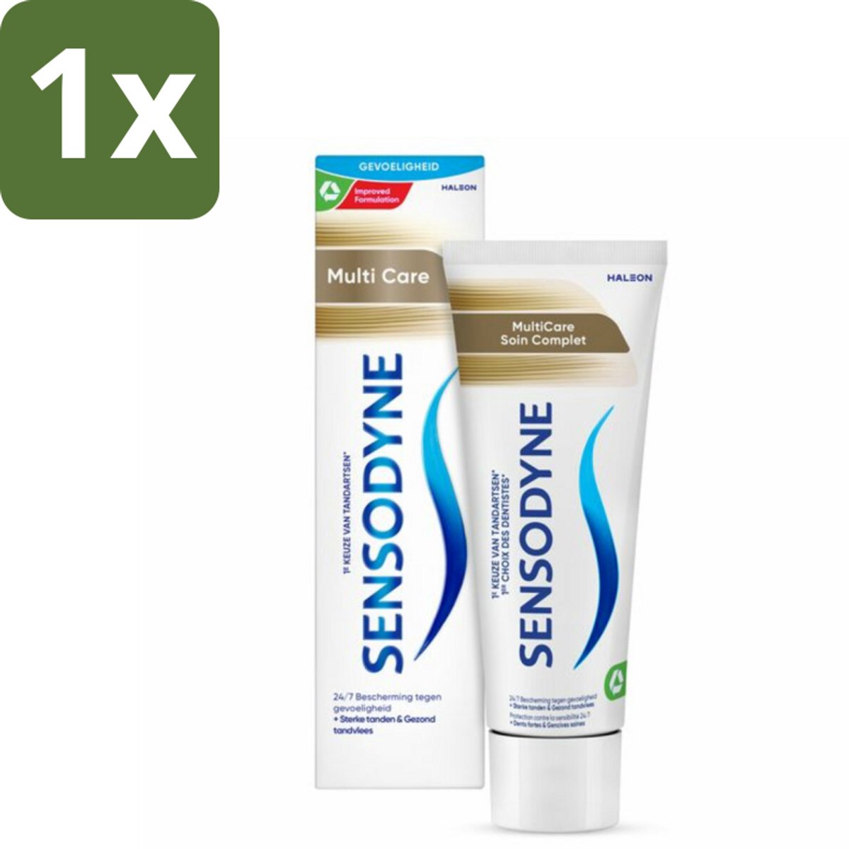 1 x Sensodyne - Tandpasta - MultiCare - Complete Tandverzorging - 75 ml - Gevoelige Tanden - Tandpasta - Tandverzorging - Tandplak - Tandvlees