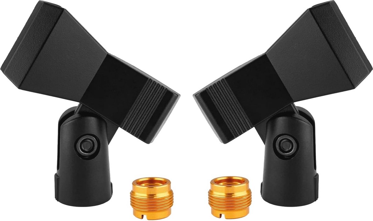 Verstelbare Microfoon Clip met Adapter 5/8" naar 3/8" - Zwart