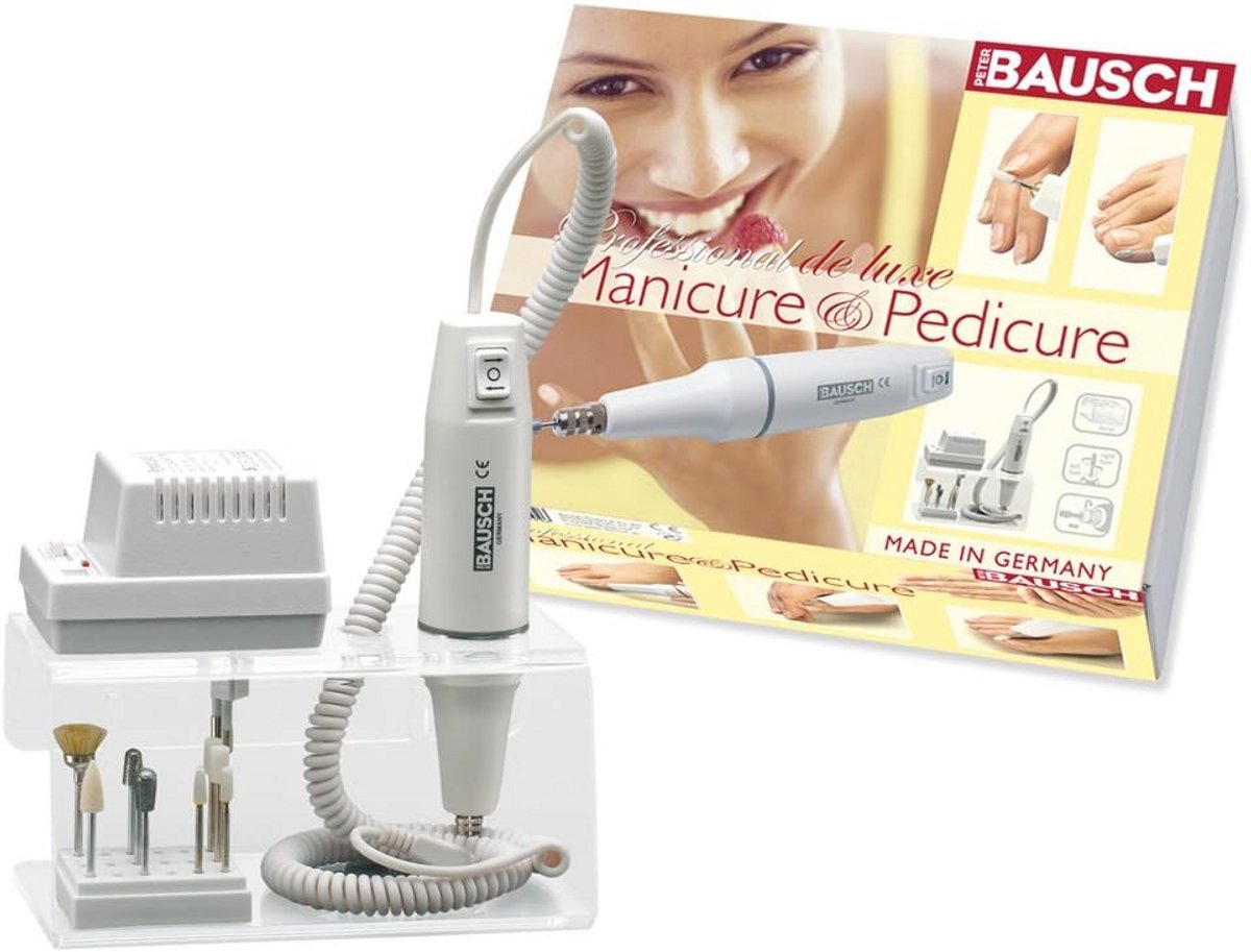 Manicure en pedicure apparaat met 9 opzetstukken en draaifunctie