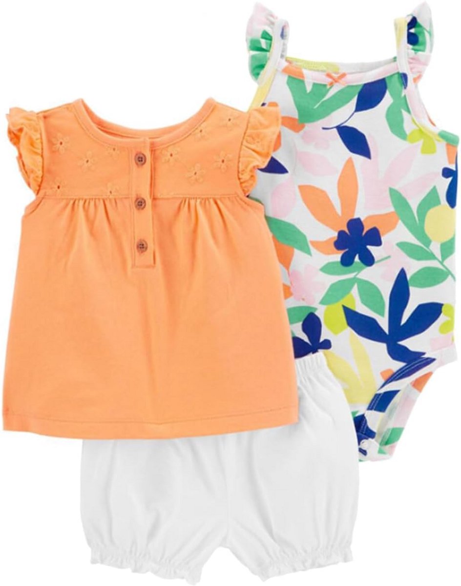 3-delige Romper & Short Set voor Baby Meisjes - Zomerkleding 3-24 Maanden