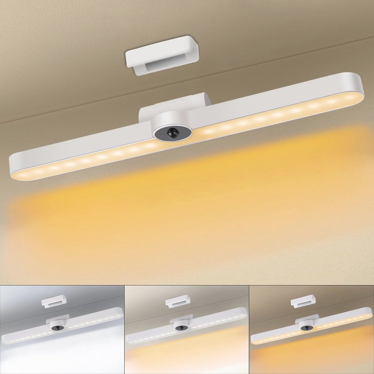 Draadloze LED onderkastlamp met sensor en 3 kleuren - Oplaadbare bureaulamp en tafellamp