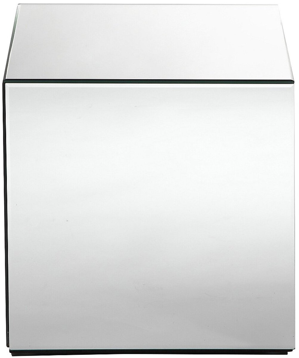 Vente-unique Bijzettafel in spiegelglas en MDF - CUBIX Zilverkleurig