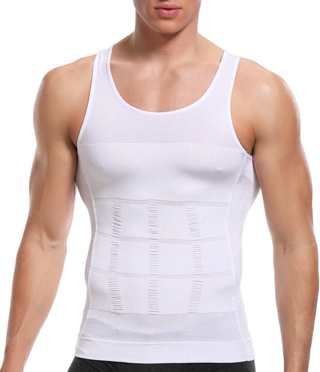 Heren Shapewear T-shirt voor Buikcontrole en Slanke Lijn - Elastisch Compressie Tanktop