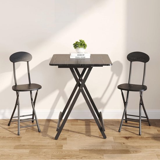 Draagbare Vierkante Klaptafel 60x60x70cm Rvs Outdoor Camping Picknicktafel Opvouwbare Eettafel voor Thuis Feesten Lichtgewicht en Duurzaam Zwart — afbeelding 5