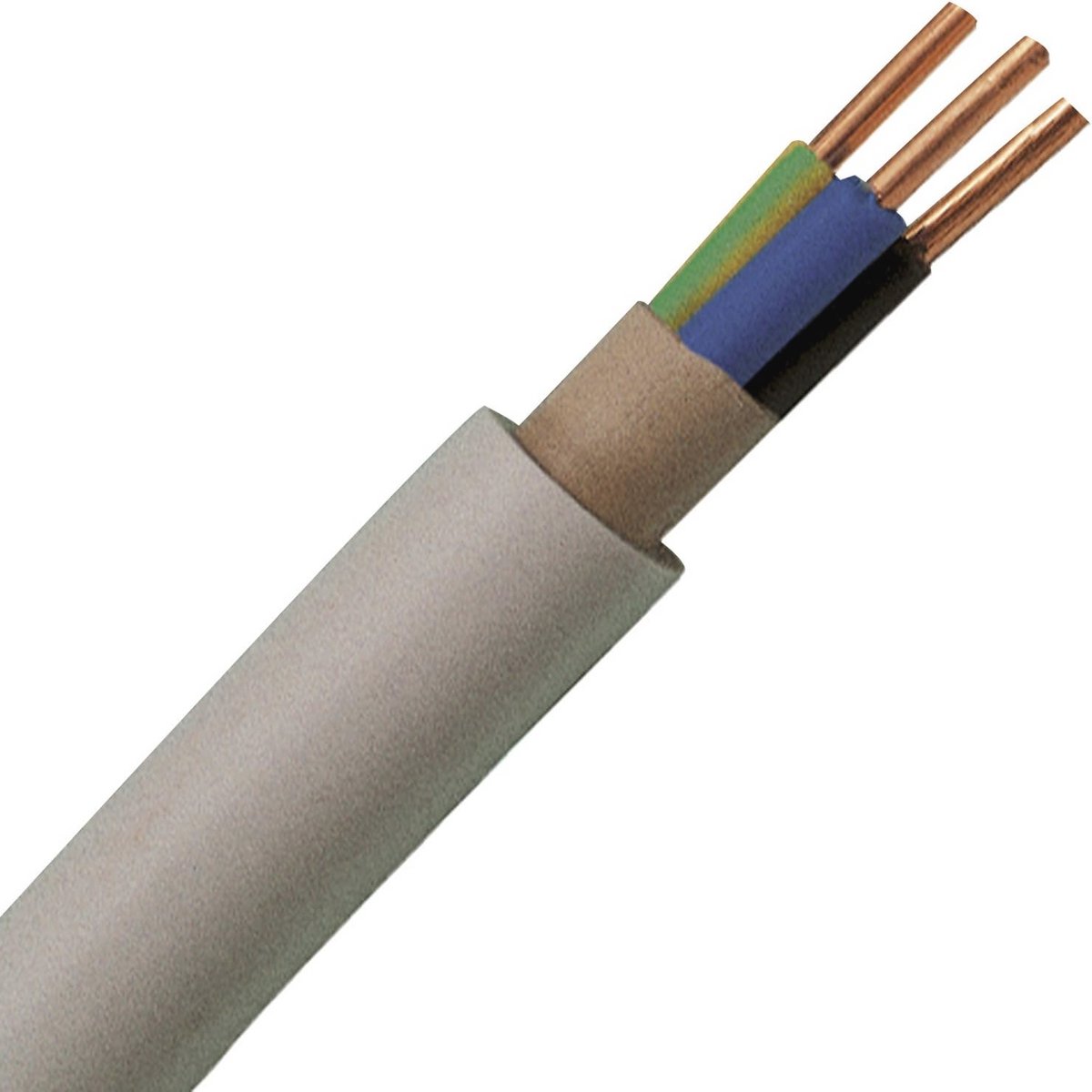 Mantelkabel 3 x 2,5 mm² - 25 Meter Grijs
