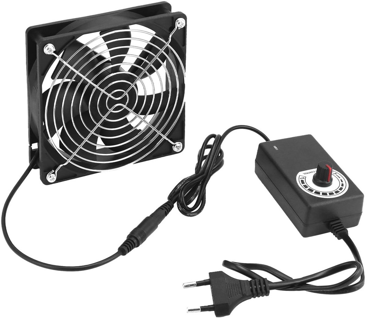 120 mm Behuizingsventilator met Snelheidsregeling - 12V Borstelloze PC-Ventilator voor Computers, Laptops en TV-Boxen