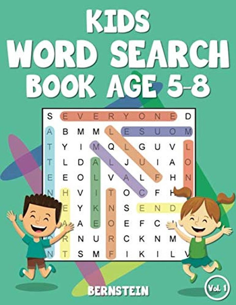Woordzoekpuzzels Boek voor Kinderen 5-8 Jaar: 200 Grote Letter Puzzels met Oplossingen (Deel 1)
