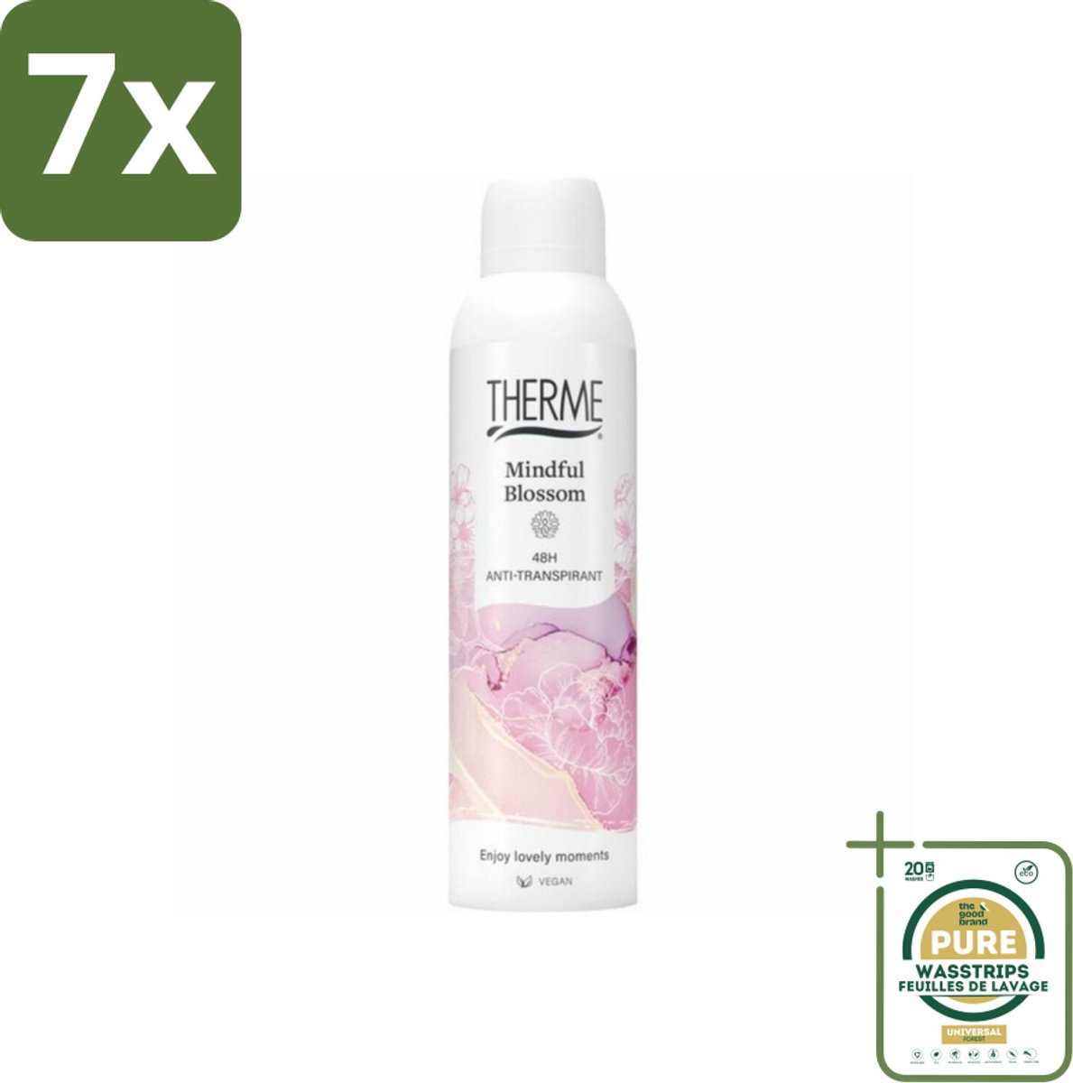 7 x Therme – Anti-Transpirant – Mindful Blossom – 150 ml - Grootverpakking - Koffiezetapparaat