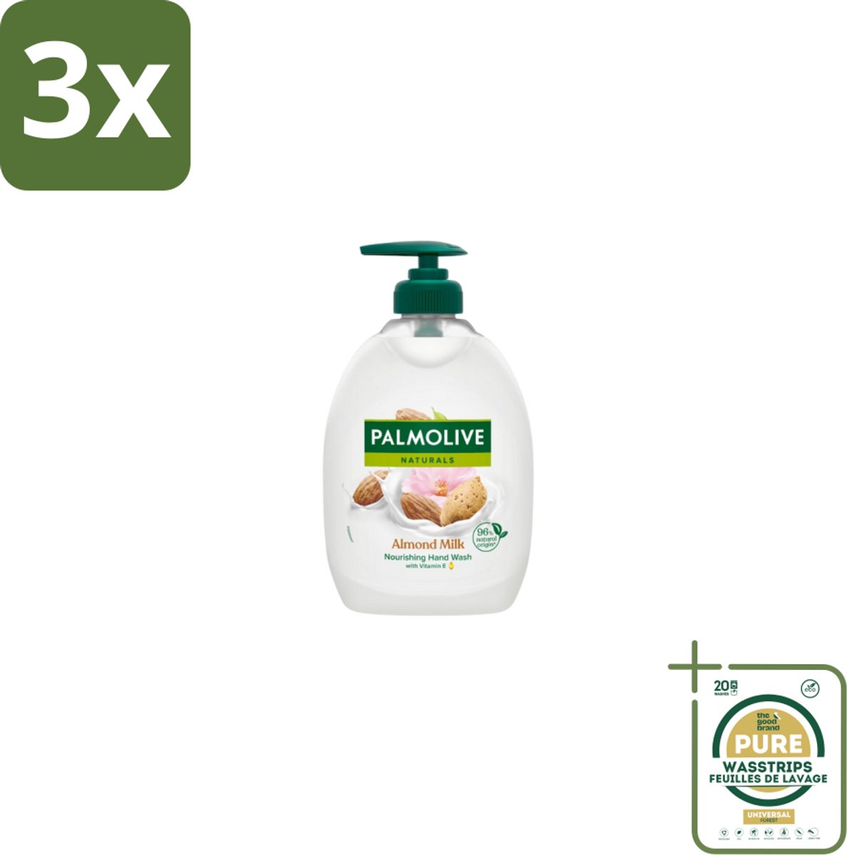 3 x Palmolive - Handzeep - Met Pomp - Almond Milk - 500ml - Grootverpakking - Kabel - Kabels - Kabelsysteem