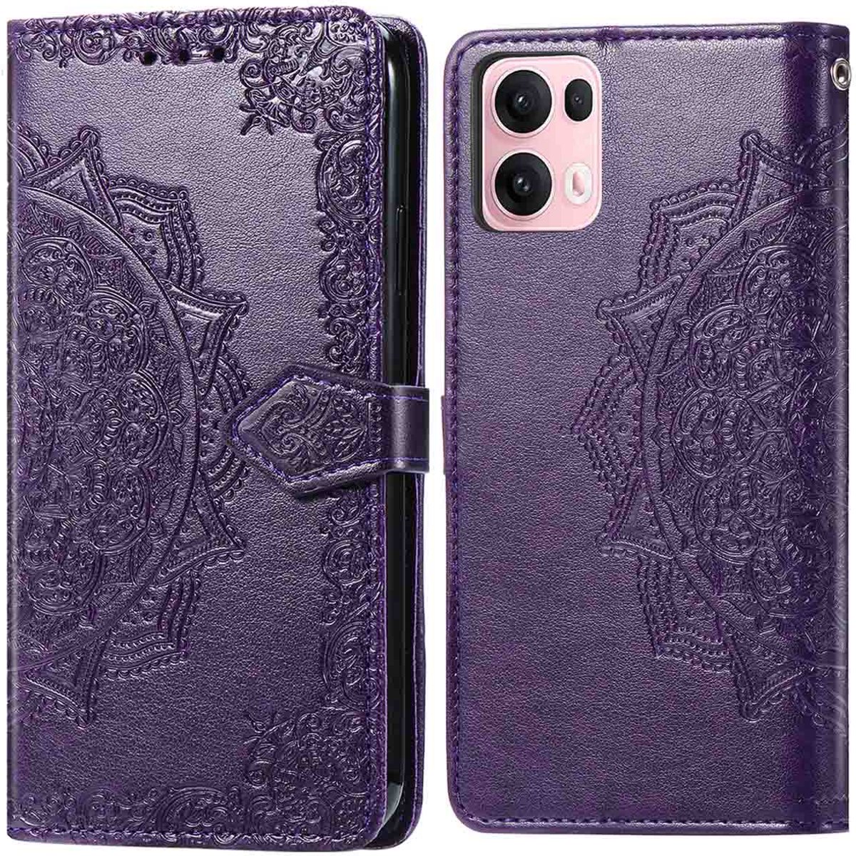 imoshion Hoesje - Geschikt voor Oppo Reno 13 Pro - Mandala Bookcase - Paars
