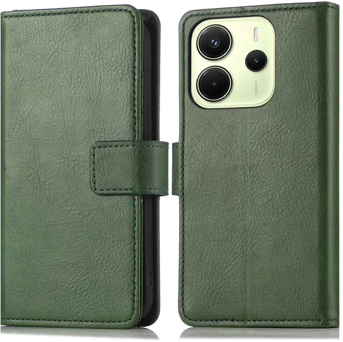 imoshion Hoesje - Geschikt voor Xiaomi Redmi Note 14 (4G) - Luxe Bookcase - Groen