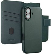 Accezz Hoesje - Geschikt voor Apple iPhone 16 - Leather Bookcase 2-in-1 geschikt voor MagSafe - Cedar Green