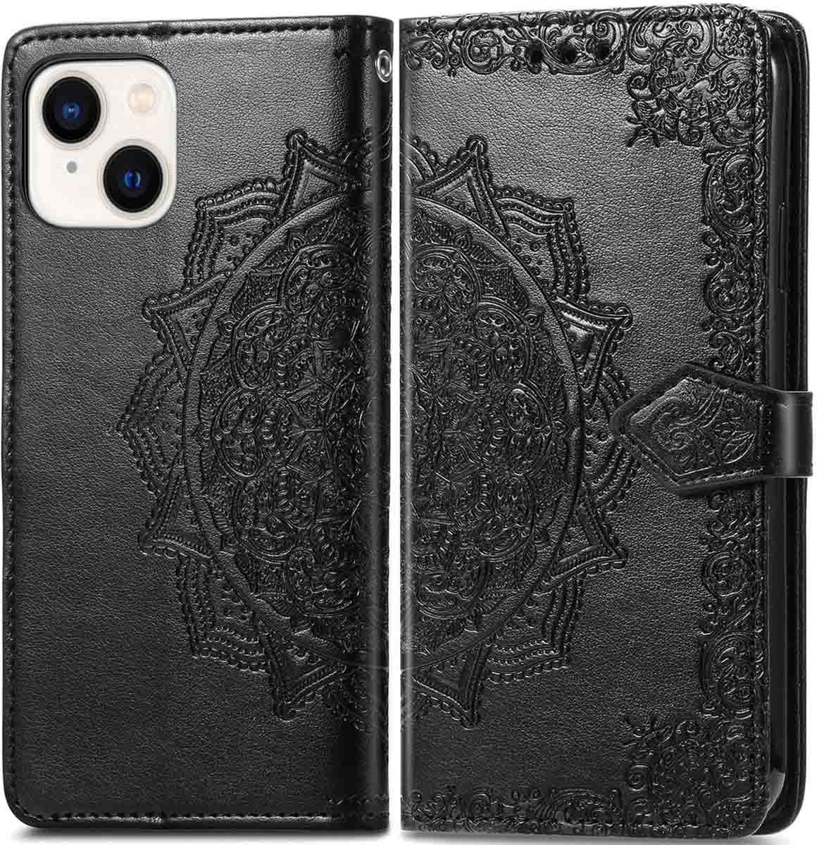 imoshion Hoesje - Geschikt voor Apple iPhone 14 / 13 - Mandala Bookcase - Zwart