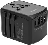Prise de voyage universelle iMoshion - Prise mondiale pour plus de 150 pays - 3 Portes USB A et 1 port USB C - Adaptateur de voyage - Zwart