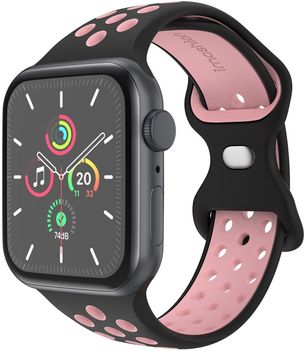iMoshion Sport⁺ bandje geschikt geschikt voor Apple Watch Series 1 / 2 / 3 / 4 / 5 / 6 / 7 / 8 / 9 / SE / Ultra (2) - 42 / 44 / 45 / 49 mm - Maat M/L - Black Pink