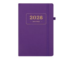 2026 Dagelijkse Planner – agenda 2026 volwassenen - 1 dag op 1 pagina - Planner - Journal - Organizer - 365 Dagen Planner & Notitieboek - 14.0*20.8cm - Paars