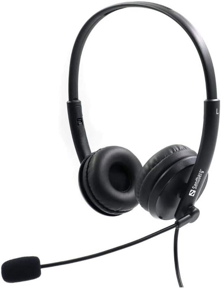 Stereo USB Headset met Microfoon voor Thuiswerken en Bellen - Zwart