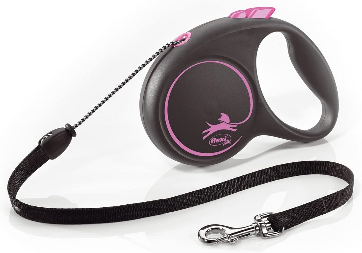 Flexi Black Design Cord Pink Medium 5m Retractable Dog Leash/Lead for dogs up to 20kgs/44lbs — cadeau in Cadeau-ideeën - foto 7