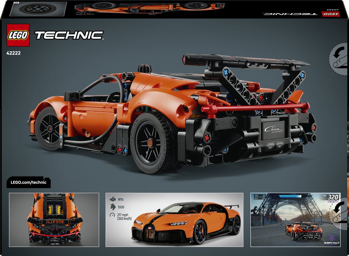 LEGO Technic - 42222 - Bugatti Chiron Pur Sport - Hypercar — afbeelding 10