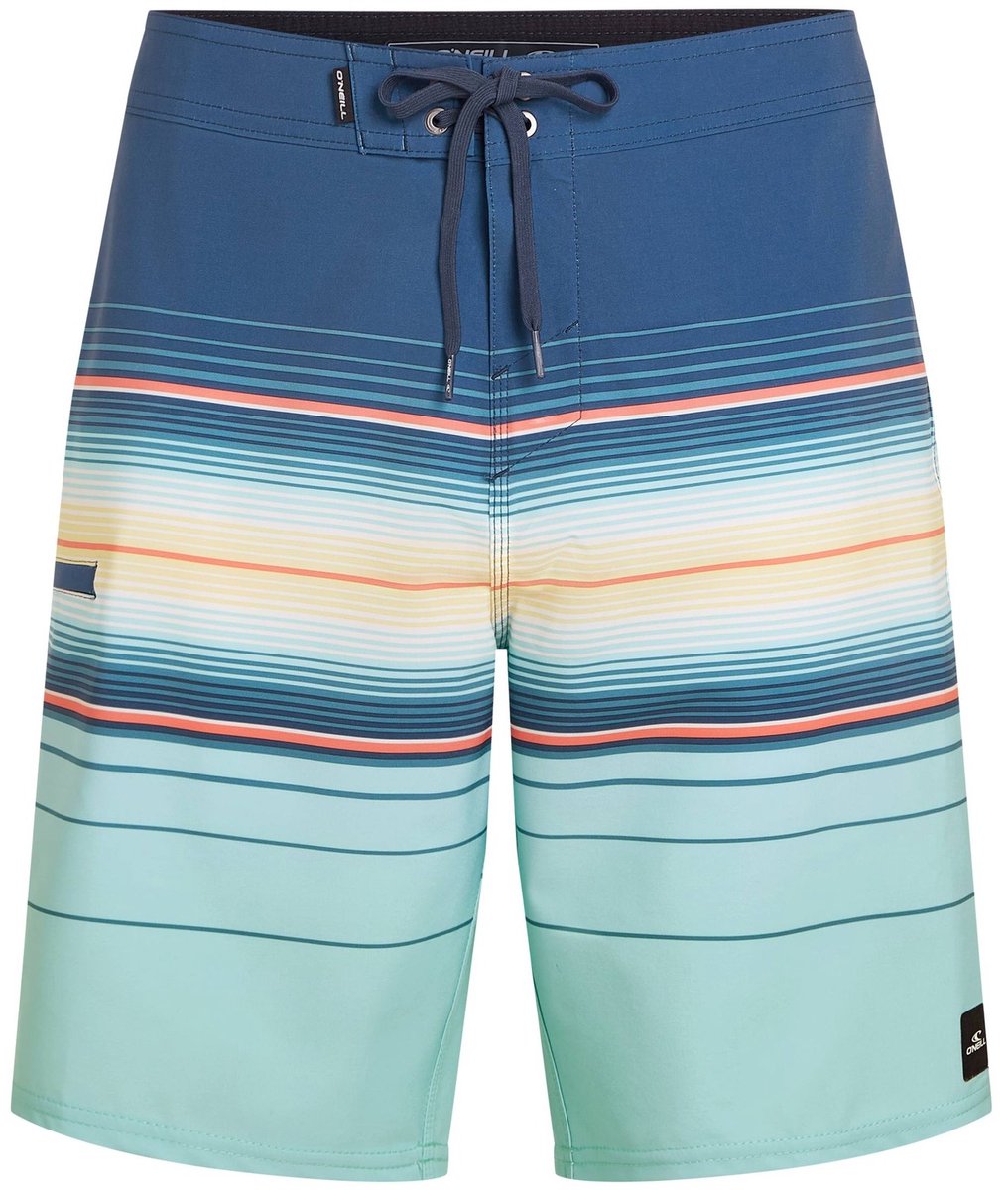 O'Neill Heren Boardshort Lang Zwemshort Hyperfreak Heat Stripe 21" Donkerblauw/Blauw Gestreept