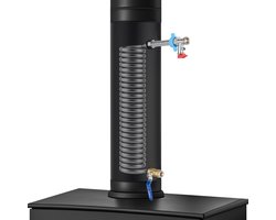 Pijp van een kachel Kachelpijp met roestvrijstalen spiraal, Ø 15 cm, hoogte 52,5 cm, voor warm water en bijverwarming