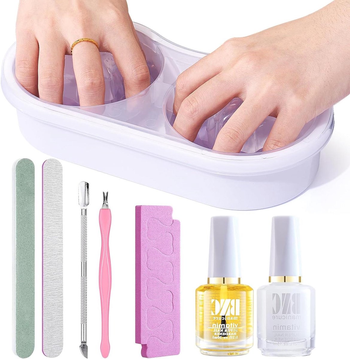 Provento - Manicure en dippoeder verwijder set - met nagelolie, nagelscrub en pusher - Nagelvijl Bufferset
