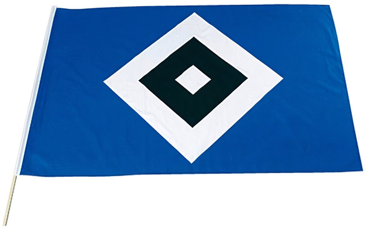 Hamburger SV HSV-vlag met ruitmotief,it -stok