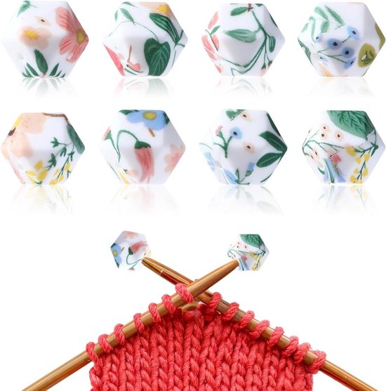 Bekecidi 16 STKS Bloem Breinaald Stoppers, Siliconen Breinaald Point Protectors Kleurrijke Daisy Naald End Cover Stitch Tip Caps Voor Breien Naaien Quilten Haken DIY Craft Benodigdheden