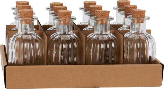 SXUUXB Reageerbuis met kurk, 40 stuks kleine reageerbuisjes, 25 ml glazen fles, opbergpotten met deksel voor kruidenpotjes, zaaigoed, kleine geschenken