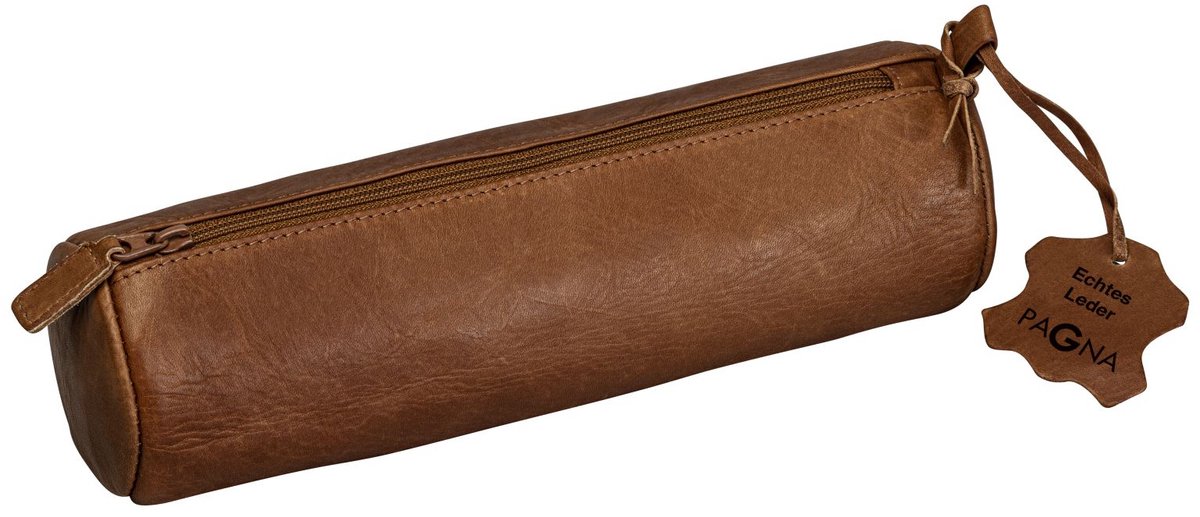 Pagna 22508-11, Zachte etui, Echt leer, Bruin, Monochromatisch, Jongen/meisje, Rits