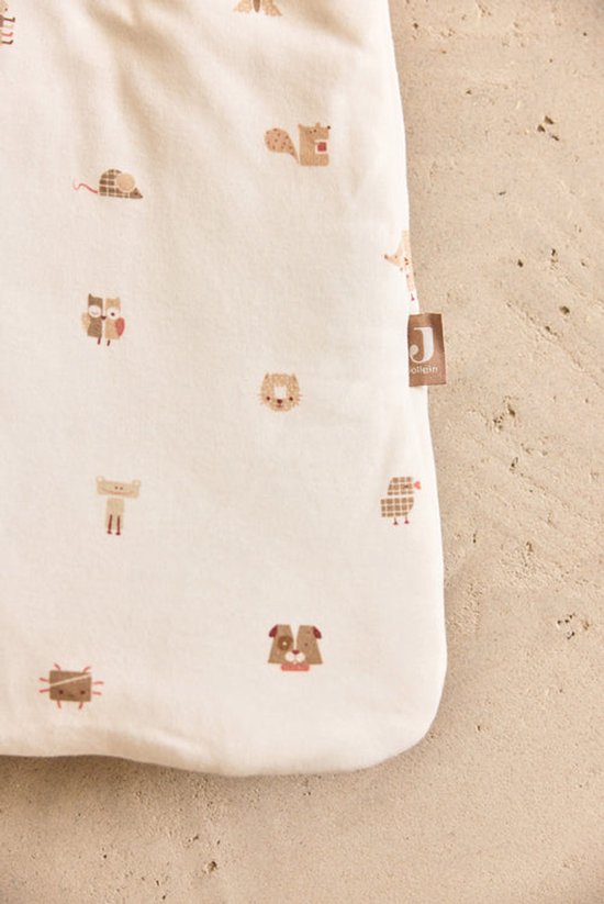Pyjama bébé crème avec imprimé animalier marron, marque Jollein