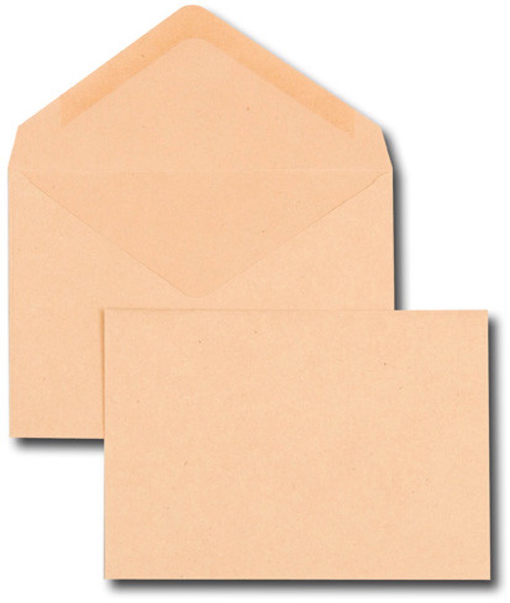 GPV enveloppen, C6, 114 x 162 mm, gegomd, lichtbruin