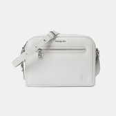 Hedgren ESPRESSO+ – Sac bandoulière Medium avec protection RFID – Tissu déperlant – Similicuir vegan recyclé – Vaporous Grey