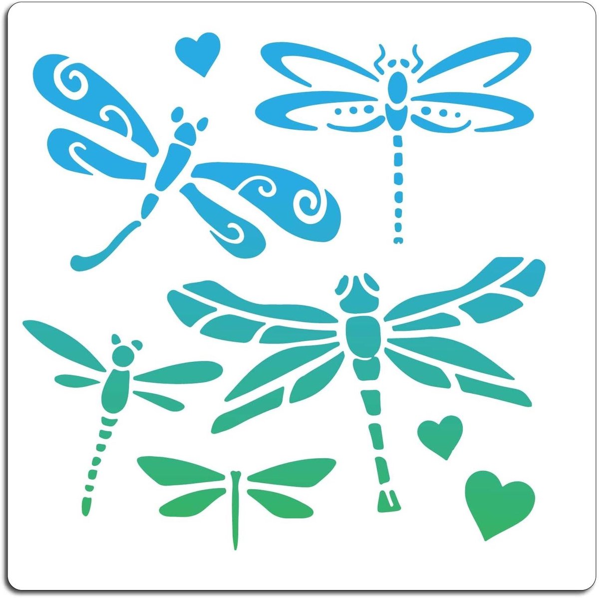 TTGoods - Libelle stencil insecten voor schilderen op muur, stof, en meer