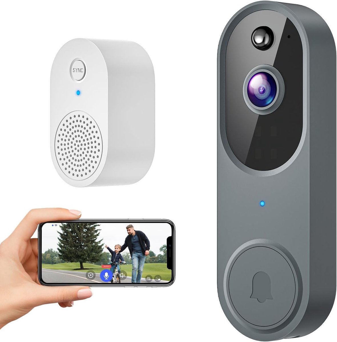 Draadloze Deurbel Camera 1080P met AI (EAN: 3490304009705)