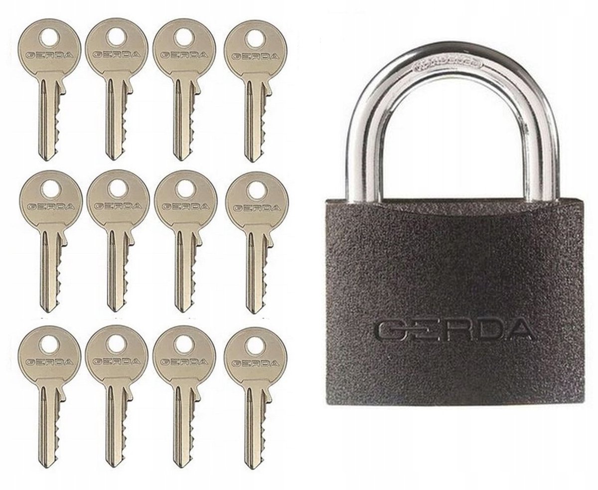 Gerda Iron Line KZZS50 hangslot met 12 sleutels - Gietijzer