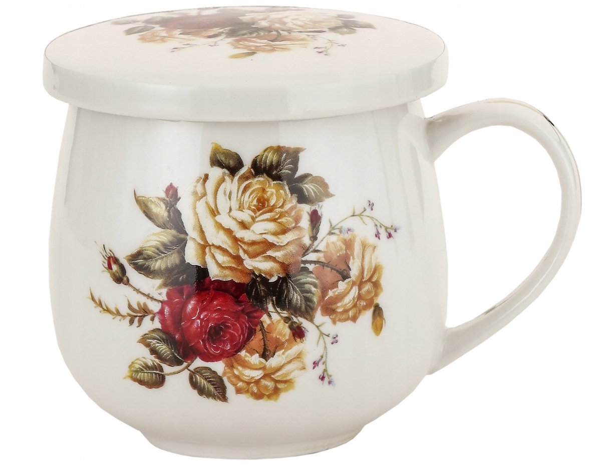 Porseleinen Theemok met Infuser, Deksel en Zeef - 320 ml