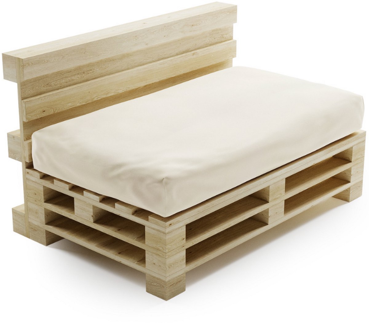 Bananair - Palletkussen - afneembare hoes - Waterbestendig Zitkussen - Tuinkussen voor Palletbank - 120x80 cm - Beige