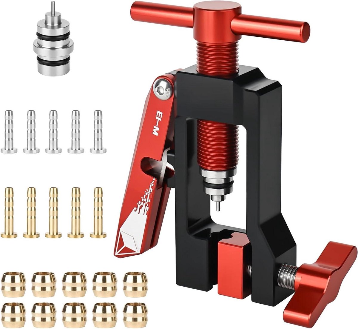CSGoods - Hydraulische slangsnijder voor fiets - Slangfitting inzetstuk - Naald-driver gereedschap - Slang-inzetstuk cutter - Racefiets & mountainbike accessoire
