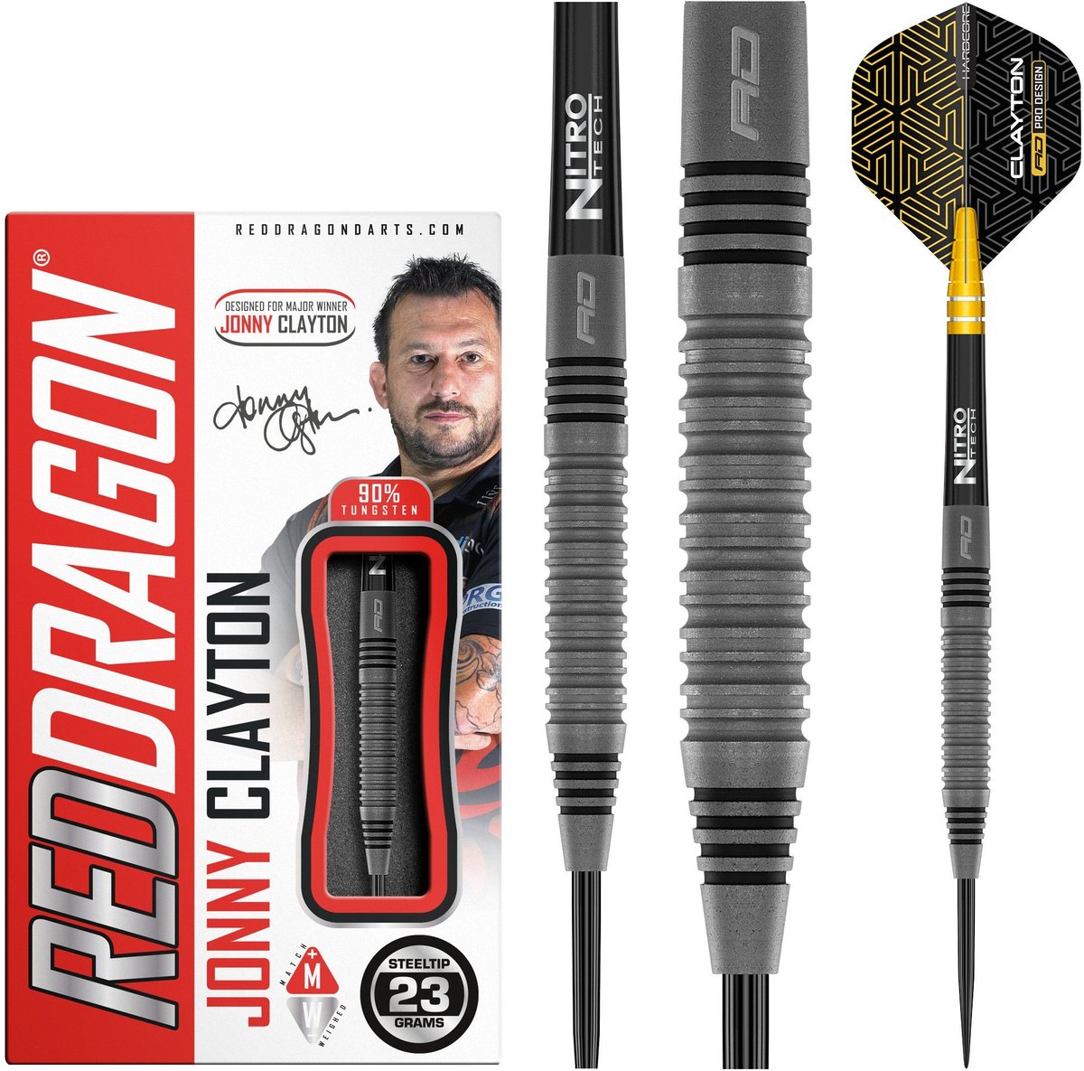 Red Dragon Jonny Clayton Oxide Edition 90% - Dartpijlen