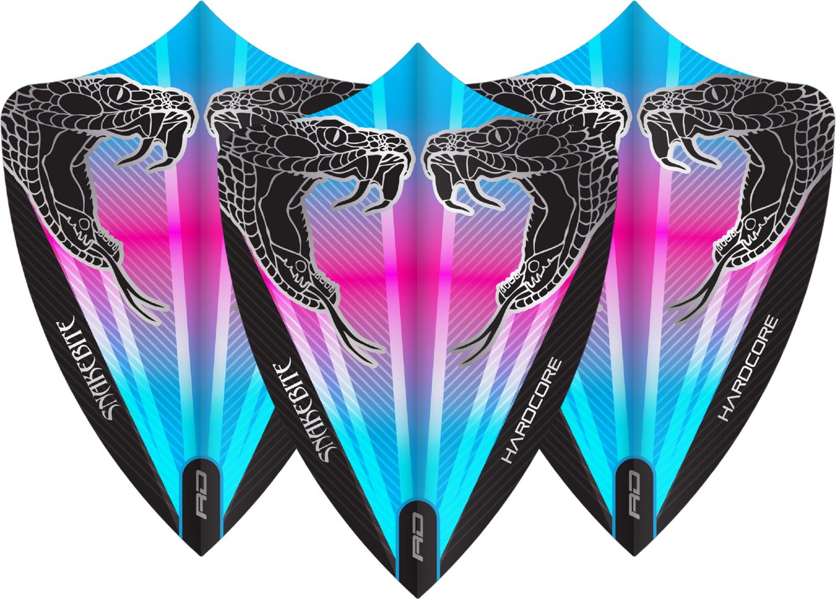 Red Dragon Peter Wright Hardcore Snakebite Pink & Blue - Dart Flights