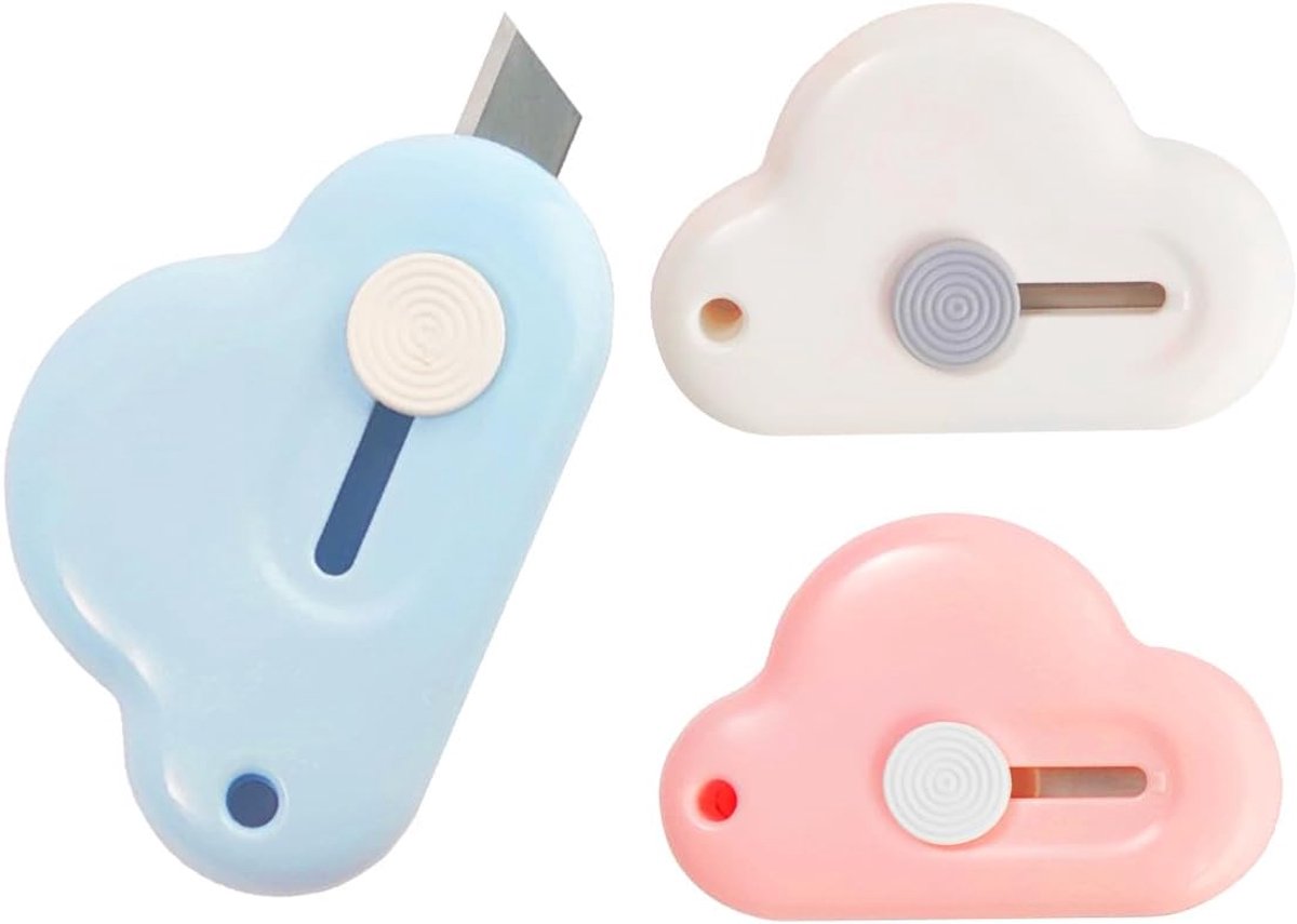 3 Pieces Stationery Knives - Mini Cutter - Gebruiksklasse - Sharp Blade - Briefopener - Efficiënt voor Mail - Papier - Doos