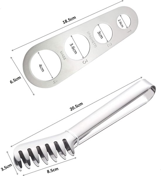 Spaghetti Ruler - Spaghetti Clip - RVS - Keukenmeter - Kleine Hulpmiddelen (2 Pack) — afbeelding 2