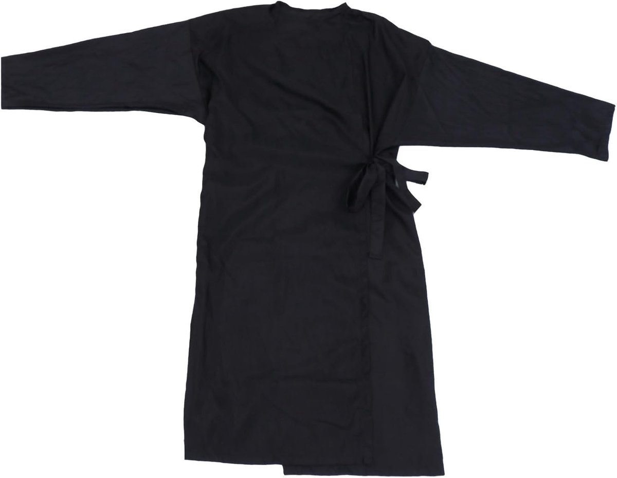 Kimono Style Client Gown - Adjustable Hair Salon Barber Hairdressing Smok - Waterproof Hair Cutting Cape - Black Polyester - Lightweight en Ademend - Ideaal voor Thuis en Professionele Kappers