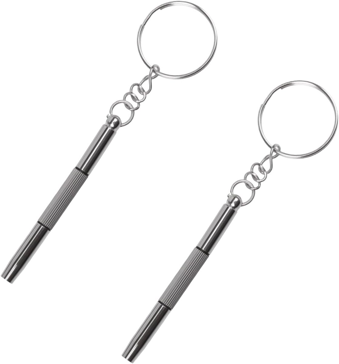 Screwdriver - Pack of 2 - 3-in-1 Mini Glasses - Praktische Roestvrijstalen Sleutelhanger - Kleine Precisieschroevendraaier voor Zonnebrillen - Sieraden en Horloge Reparaties