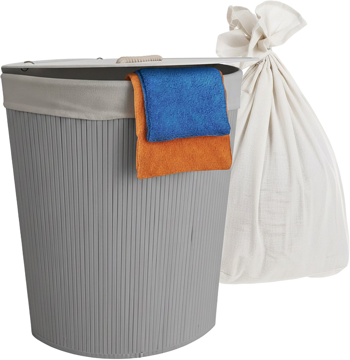 Hoekwasmand - 36x60x36 cm - grijs