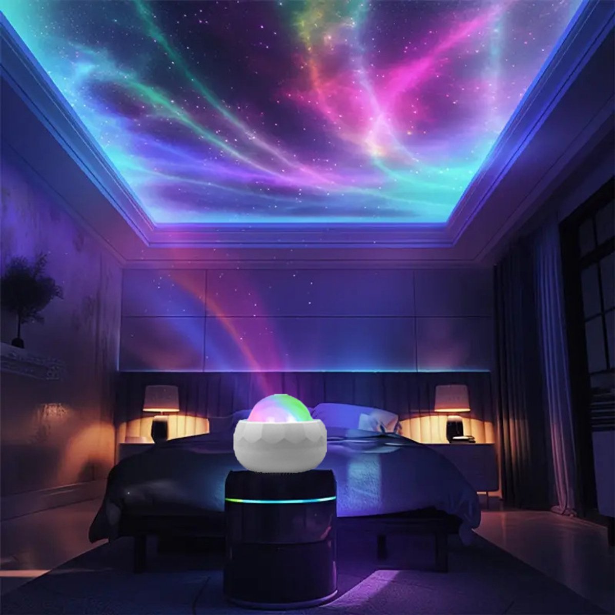 Galaxie Kristallen Bal Projector - Noorderlichten Sterrennachtlamp met Nebula & Sterrenprojecties, Tafellamp voor Slaapkamer, Gamerkamer & Feest – foto 2